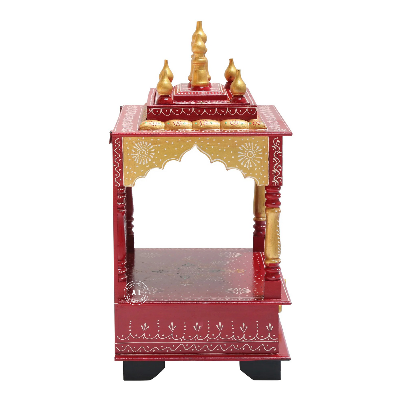 Shelford Painting Home Temple – Handcrafted Wooden Mandir with Drawers
