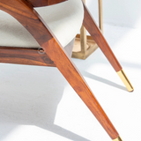Logist Wooden 1 Seater Sofa | Sheesham Wood & Cane Accent Chair in Honey Finish