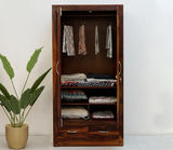Victoria Wooden 2 Door 2 Drawer Wardrobe – Sheesham Wood | Honey Finish
