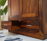 Victoria Wooden 2 Door 2 Drawer Wardrobe – Sheesham Wood | Honey Finish