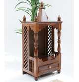Ryland Solid Wood Home Temple with Drawer – Teak Finish