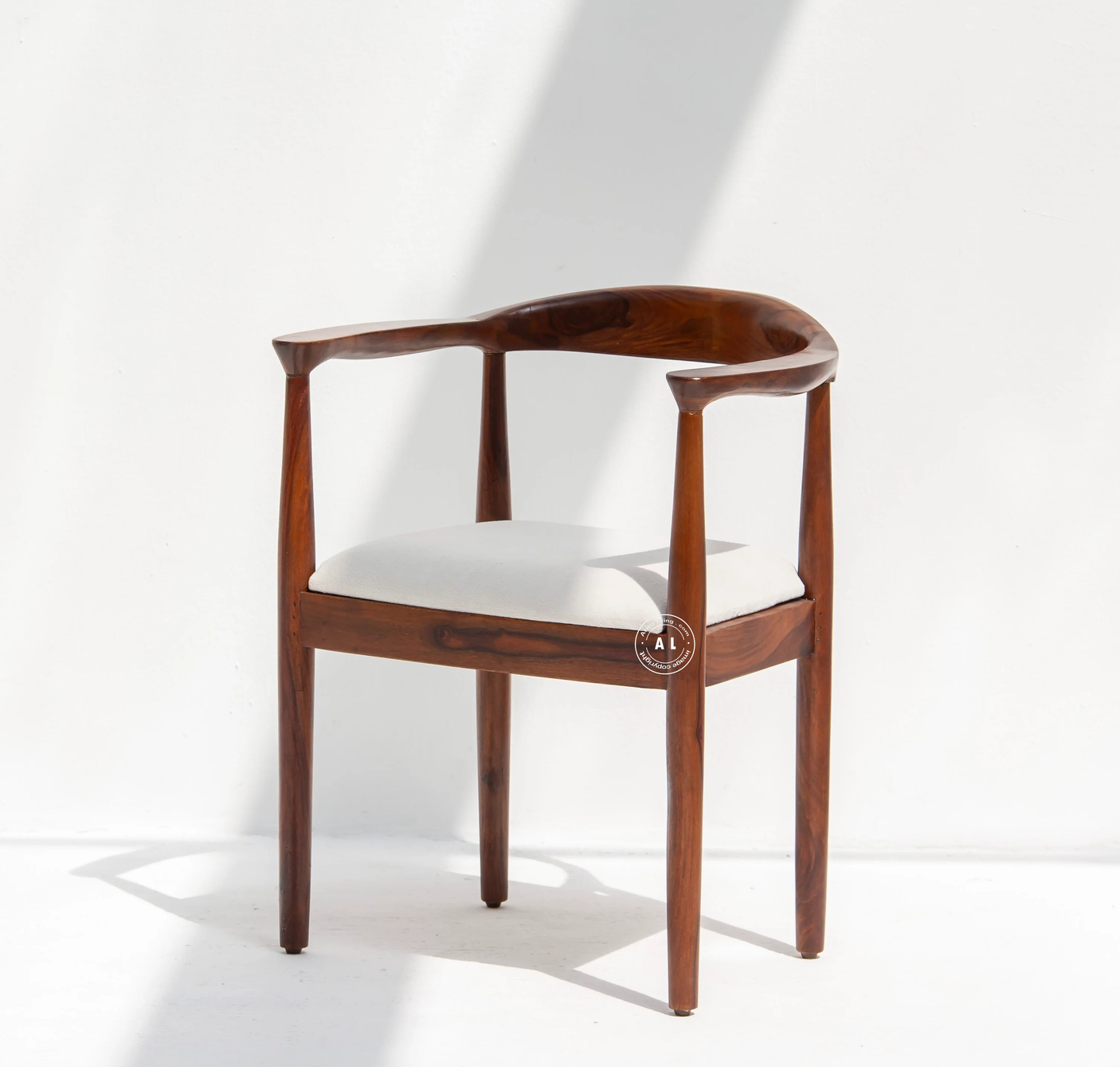 Dorsey Acacia Wood Dining Chair with Cushioned Seat – Honey Finish