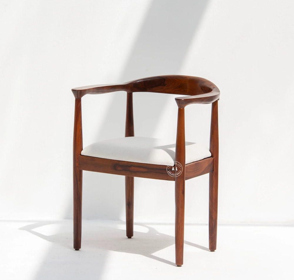 Dorsey Acacia Wood Dining Chair with Cushioned Seat – Honey Finish , Single Piece Arina Living