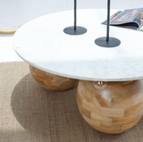Marble Round Coffee Table - Natural finish Arina Living