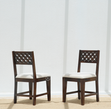 Estera Sheesham Wood Dining Chair with Cushioned Seat – Walnut Finish (1 Piece)