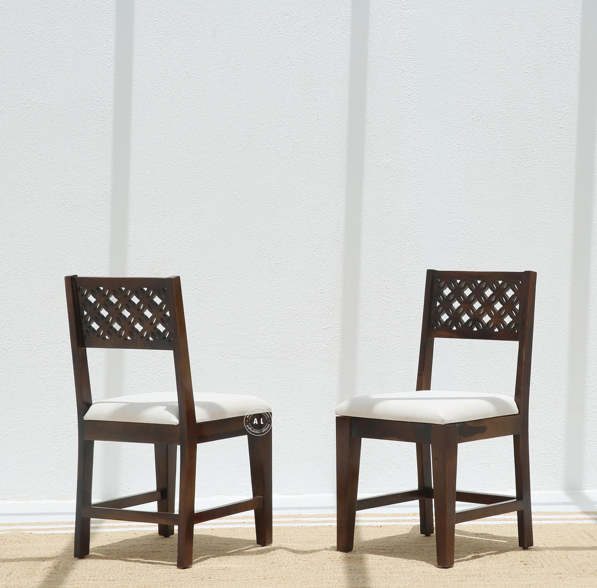 Estera Sheesham Wood Dining Chair with Cushioned Seat – Walnut Finish , Single Piece Arina Living