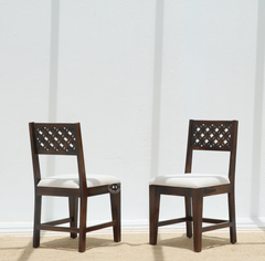 Estera Sheesham Wood Dining Chair with Cushioned Seat – Walnut Finish , Single Piece Arina Living