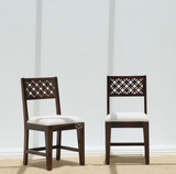 Estera Sheesham Wood Dining Chair with Cushioned Seat – Walnut Finish (1 Piece)