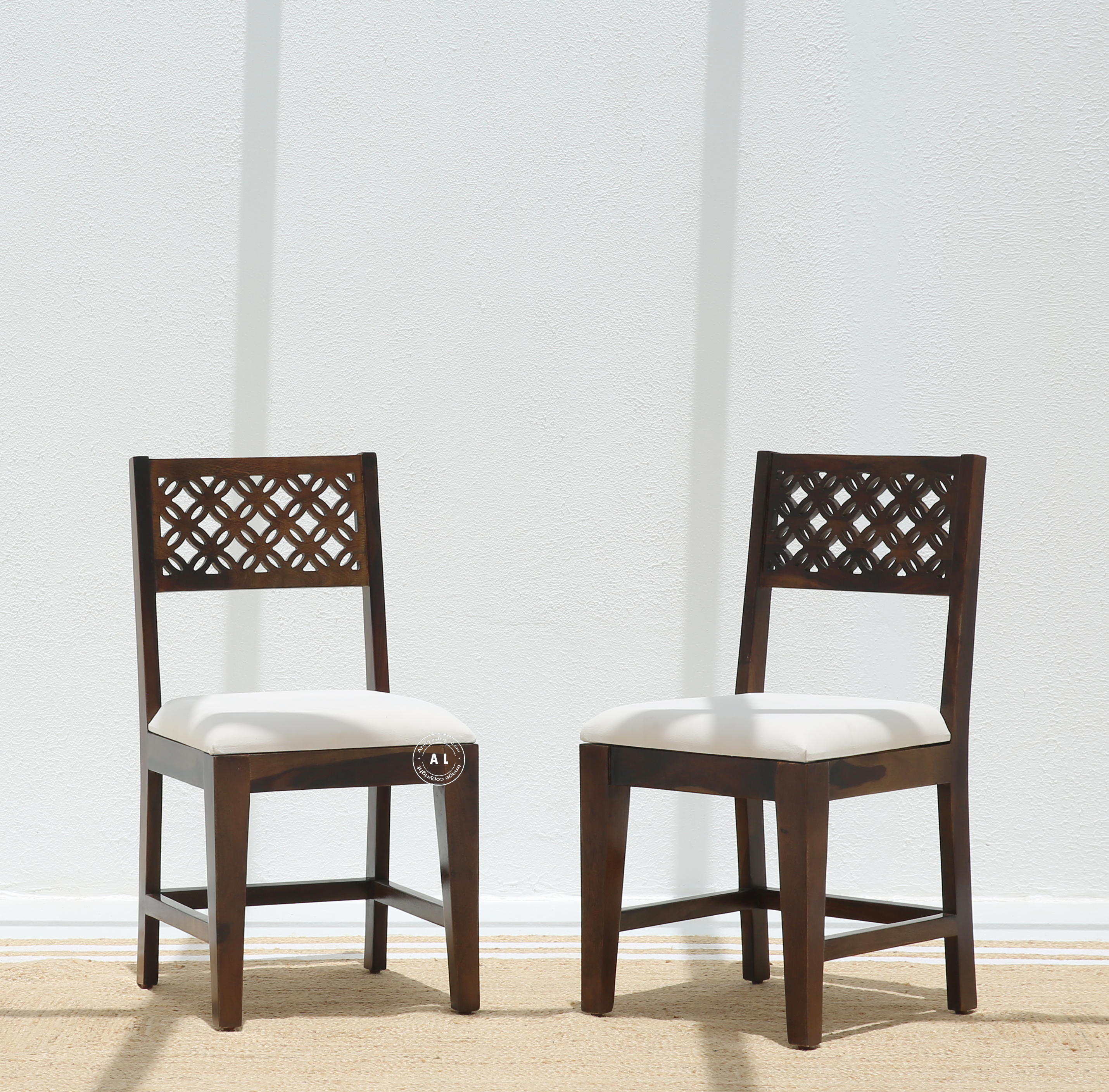 Estera Sheesham Wood Dining Chair with Cushioned Seat – Walnut Finish , Single Piece Arina Living