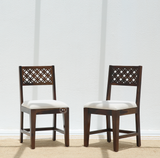 Estera Sheesham Wood Dining Chair with Cushioned Seat – Walnut Finish (1 Piece)