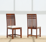 Hustle Sheesham Wood Dining Chair with Cushioned Seat – Honey Finish (1 Piece)