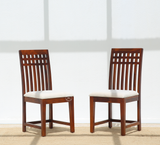 Hustle Sheesham Wood Dining Chair with Cushioned Seat – Honey Finish (1 Piece)