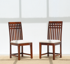 Hustle Sheesham Wood Dining Chair with Cushioned Seat – Honey Finish , Single Piece Arina Living