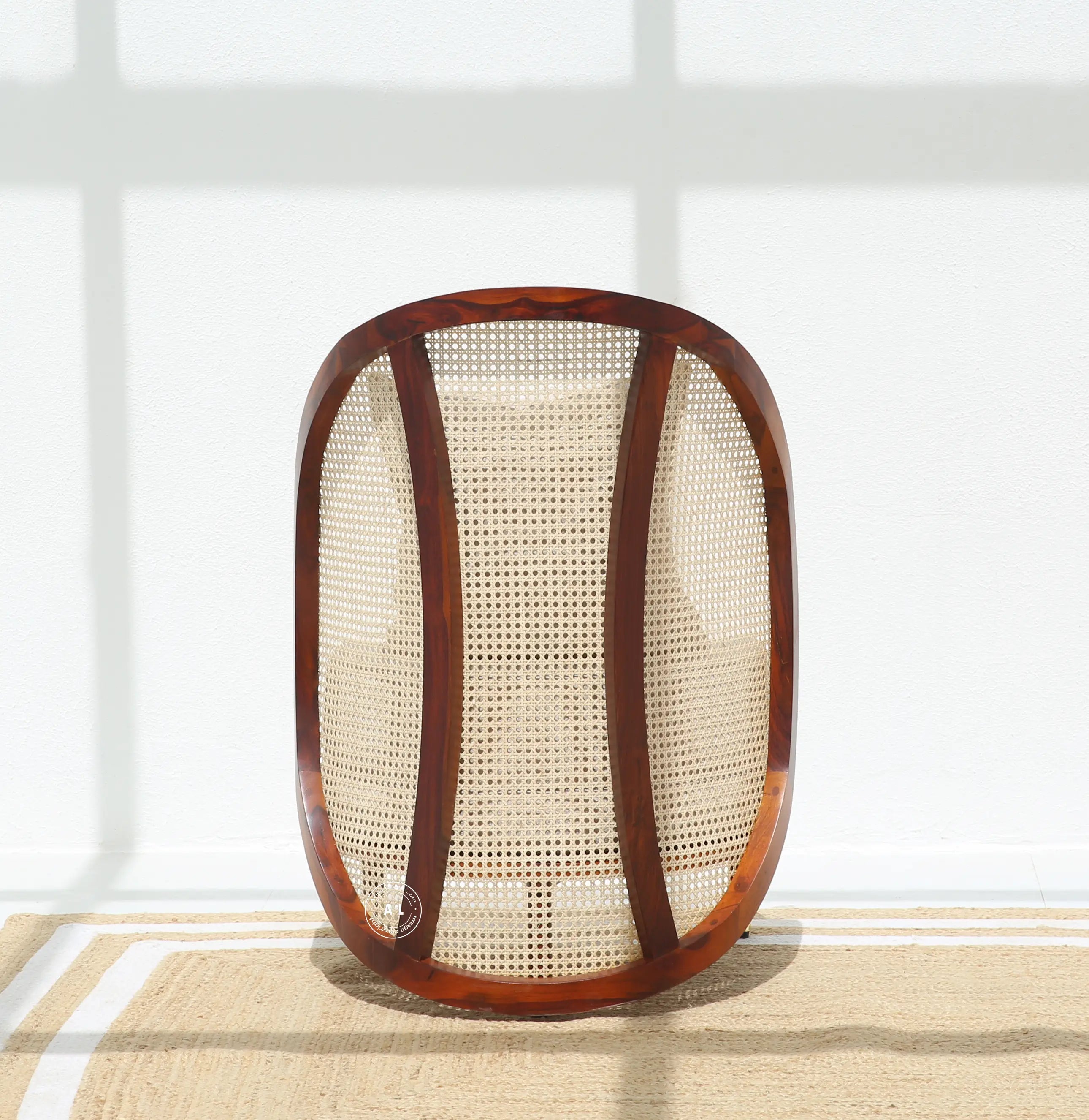 Spectrum Sheesham Wood Lounge Chair with Cane - Honey Finish Arina Living