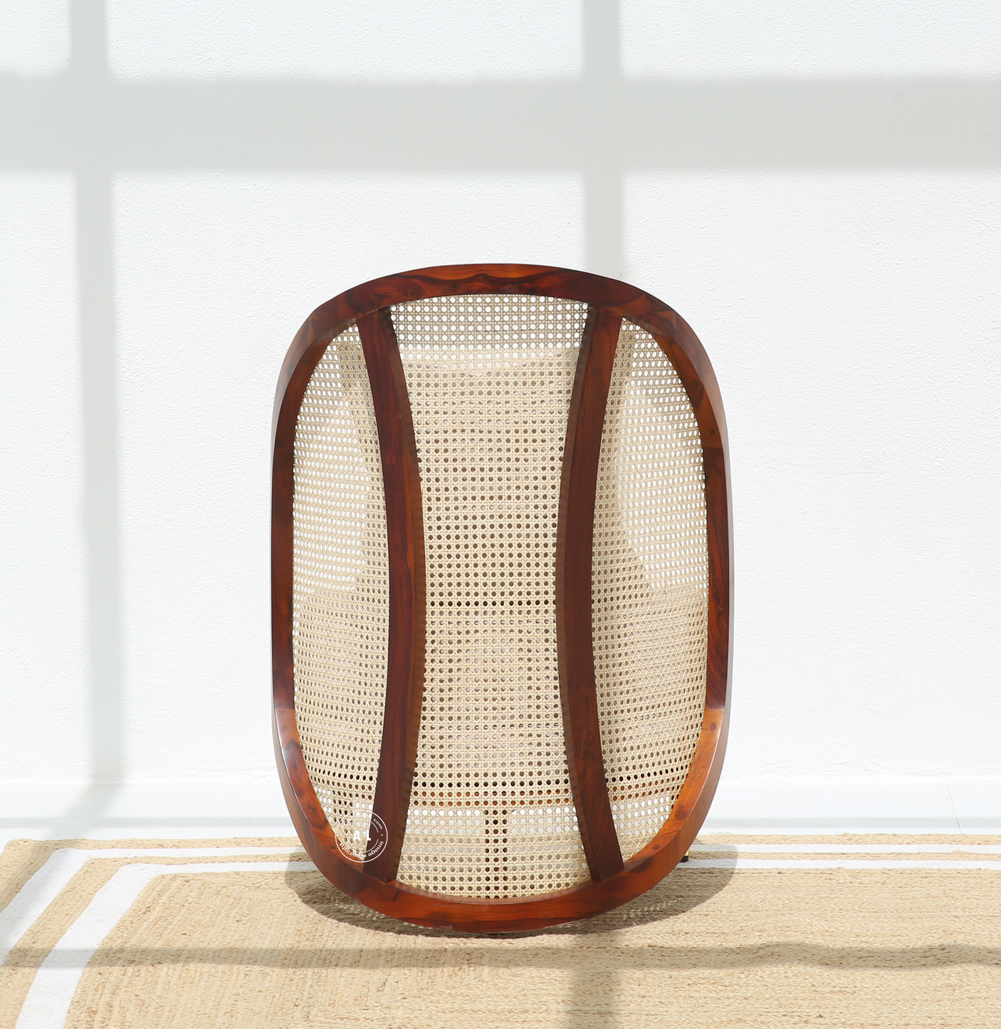 Spectrum Sheesham Wood Lounge Chair with Cane - Honey Finish