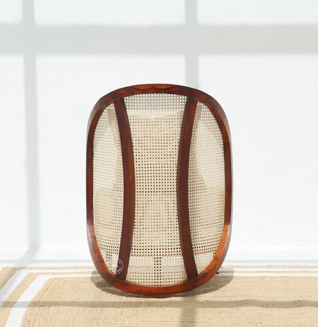Spectrum Sheesham Wood Lounge Chair with Cane - Honey Finish Arina Living
