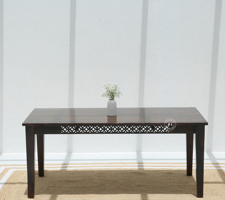 Honor Sheesham Wood 6 Seater Dining Table – Walnut Finish Arina Living