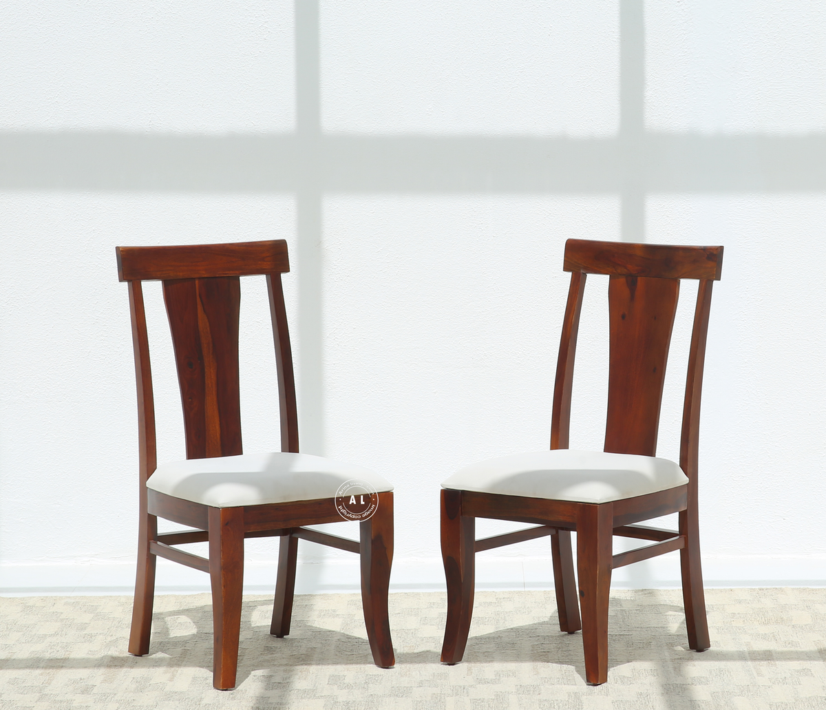 Sprint Sheesham Wood Dining Chair with Cushioned Seat  – Honey Finish , Single Piece Arina Living