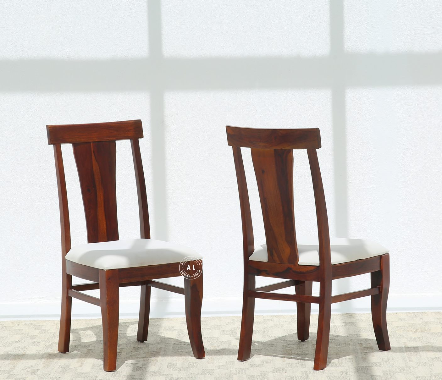 Sprint Sheesham Wood Dining Chair with Cushioned Seat  – (Honey Finish , One Pcs)